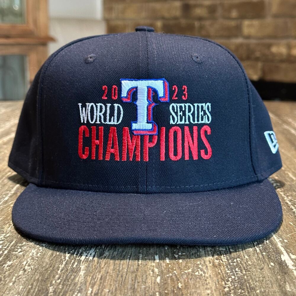 New Era Texas Rangers 9FIFTY World Series Champions Adjustable SnapBack Hat Navy
